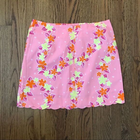 Lilly Pulitzer White Label Scalloped Lei Skirt 8 - Picture 1 of 4